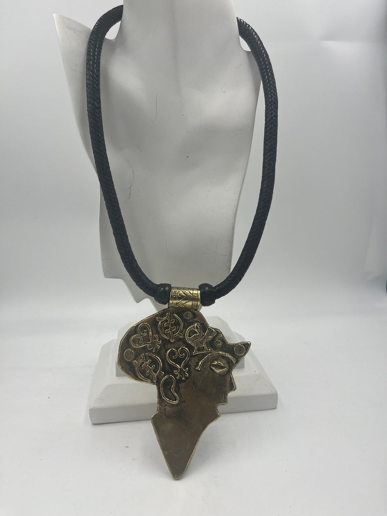 Africa Adrinka Leather Necklace