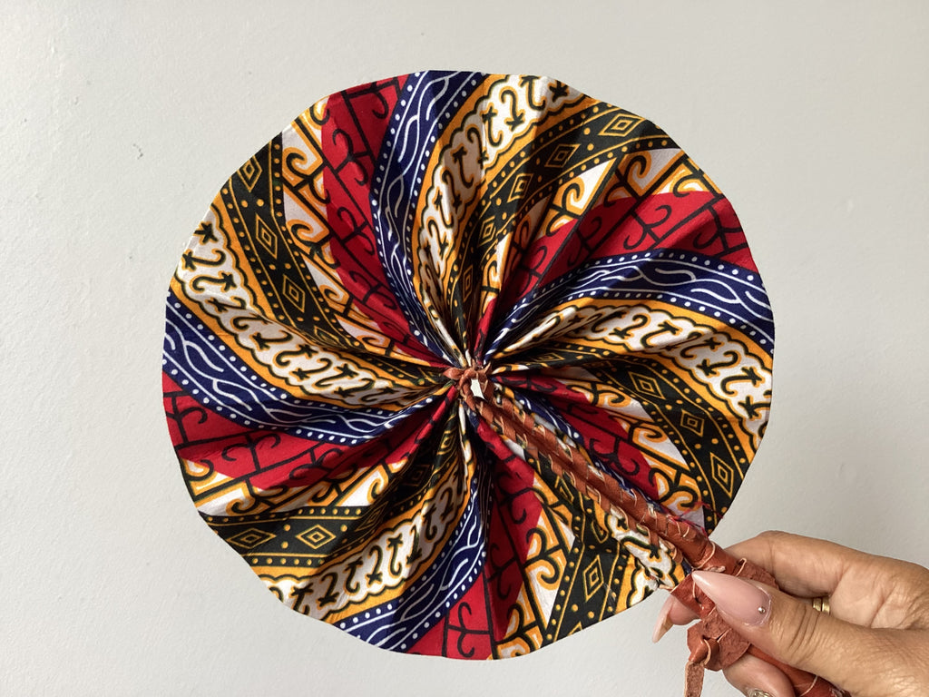 Small African Print Fan