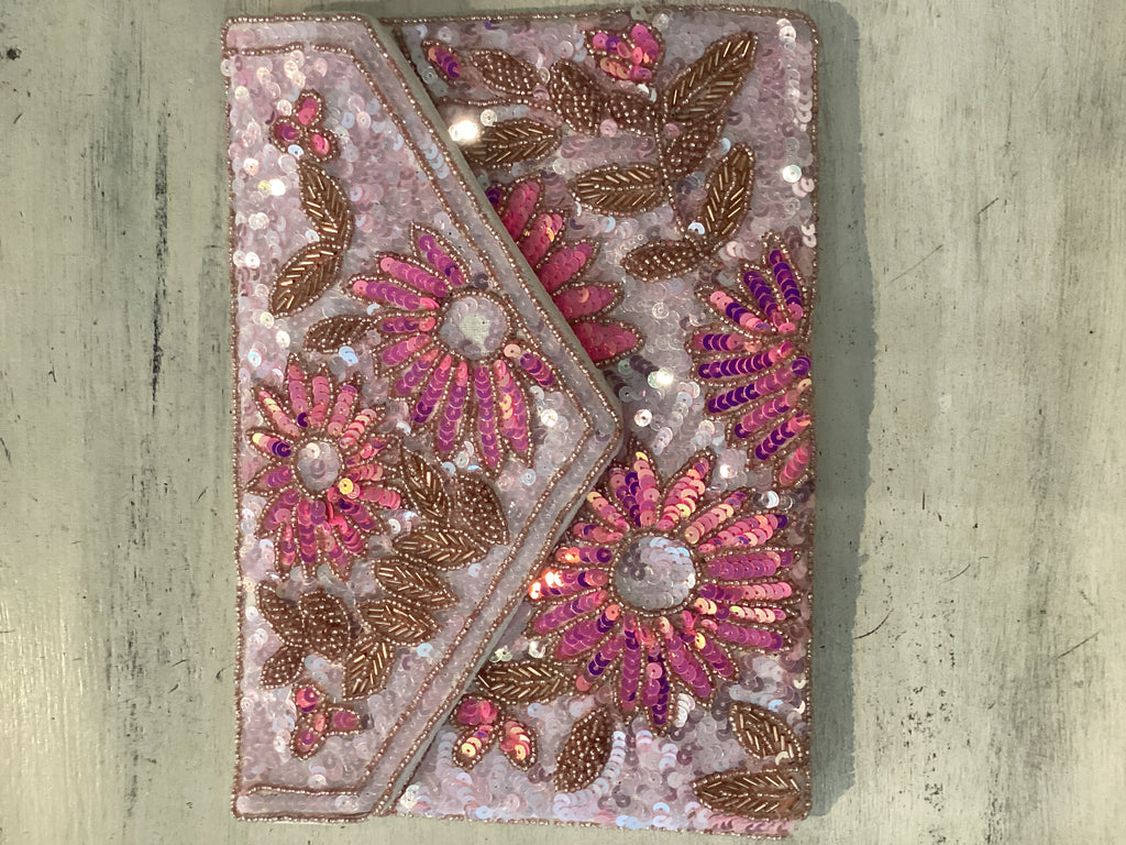 Pink Flower Bead Clutch