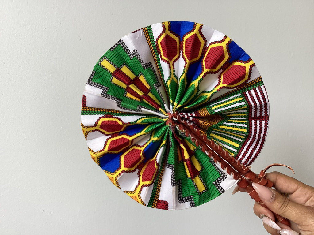 Small African Print Fan
