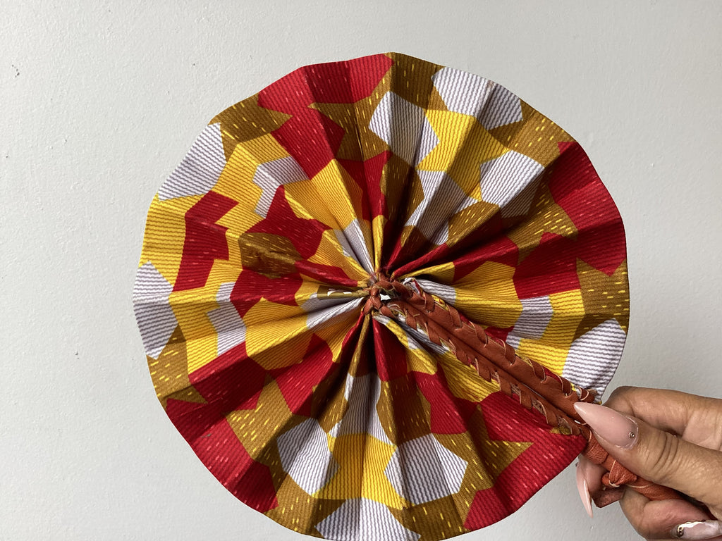 Small African Print Fan