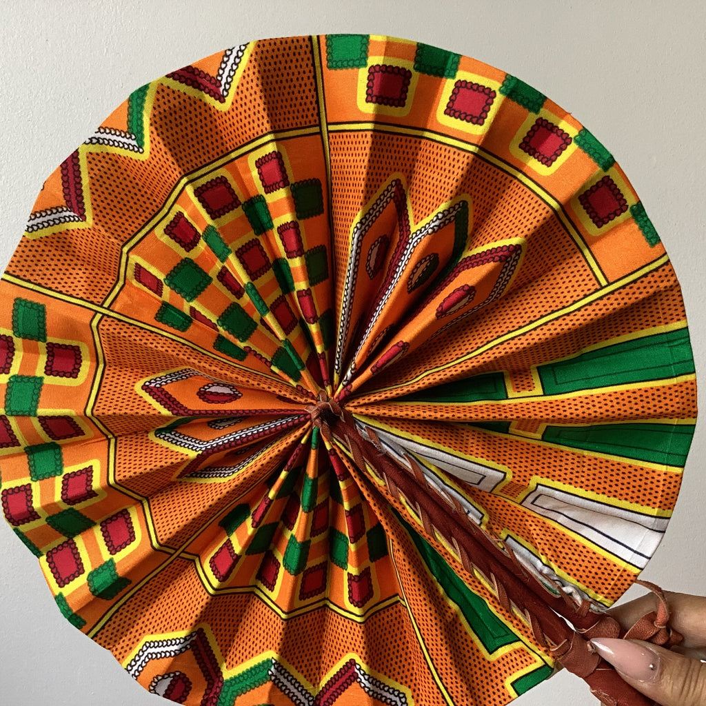 Large African Print Fan