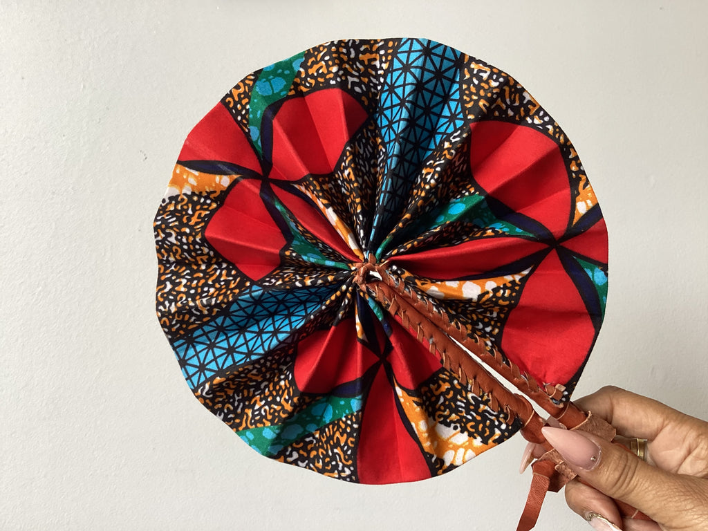 Small African Print Fan