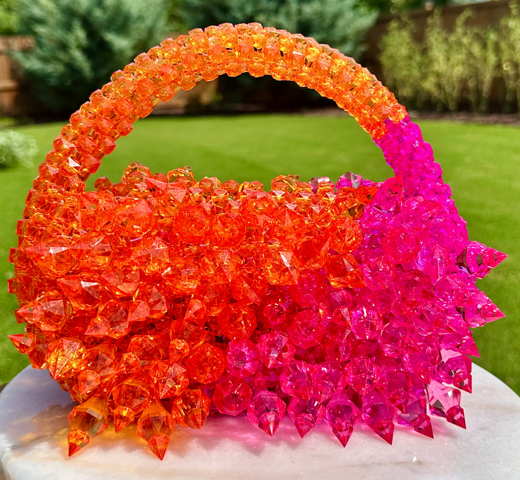 Orange Spiky Bead Bag