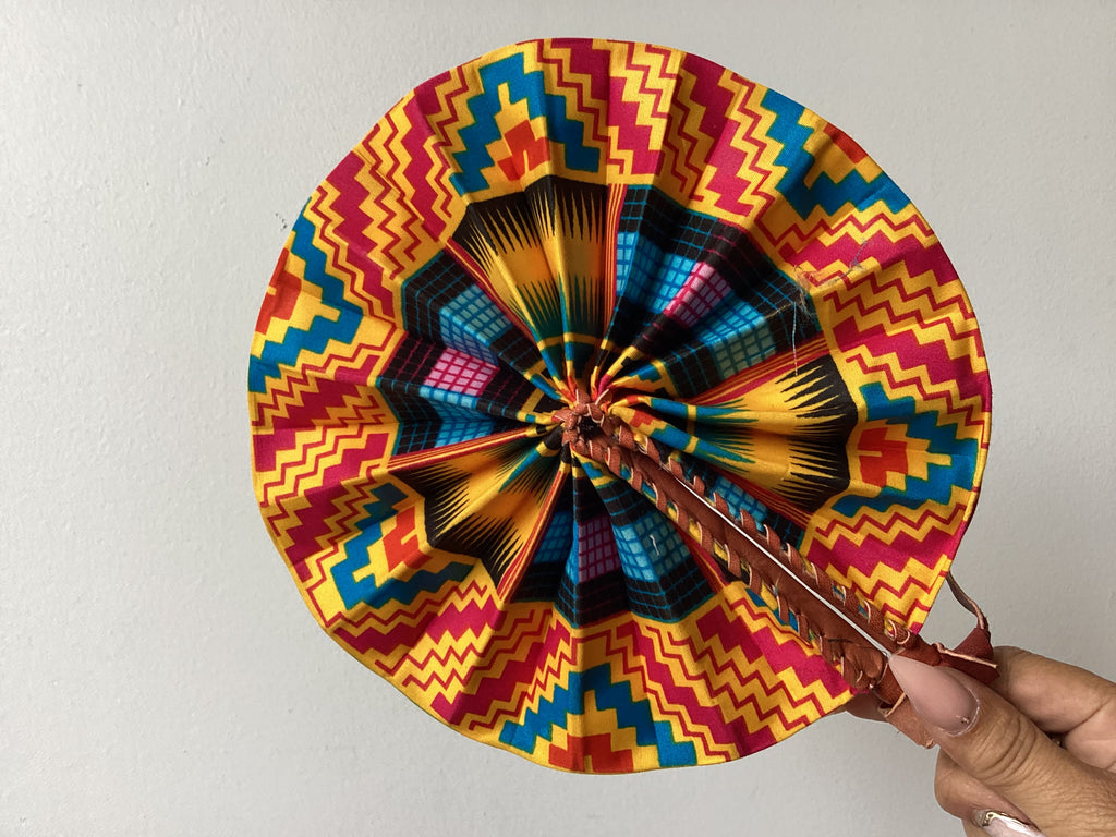 Small African Print Fan