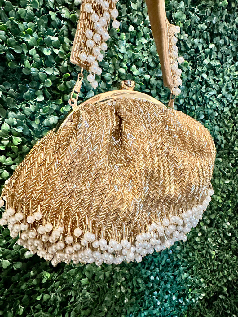 Pearl & Gold Purse Bag