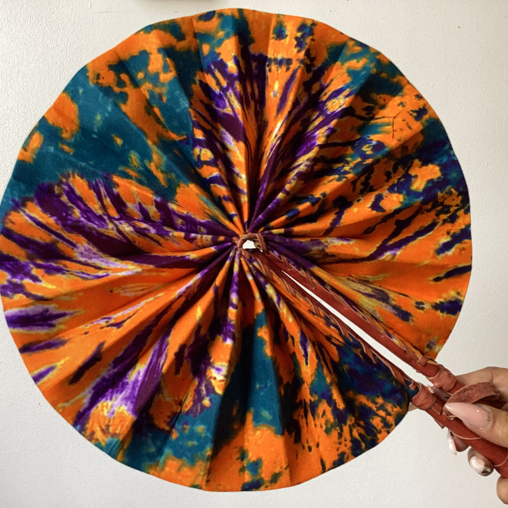 Large African Print Fan