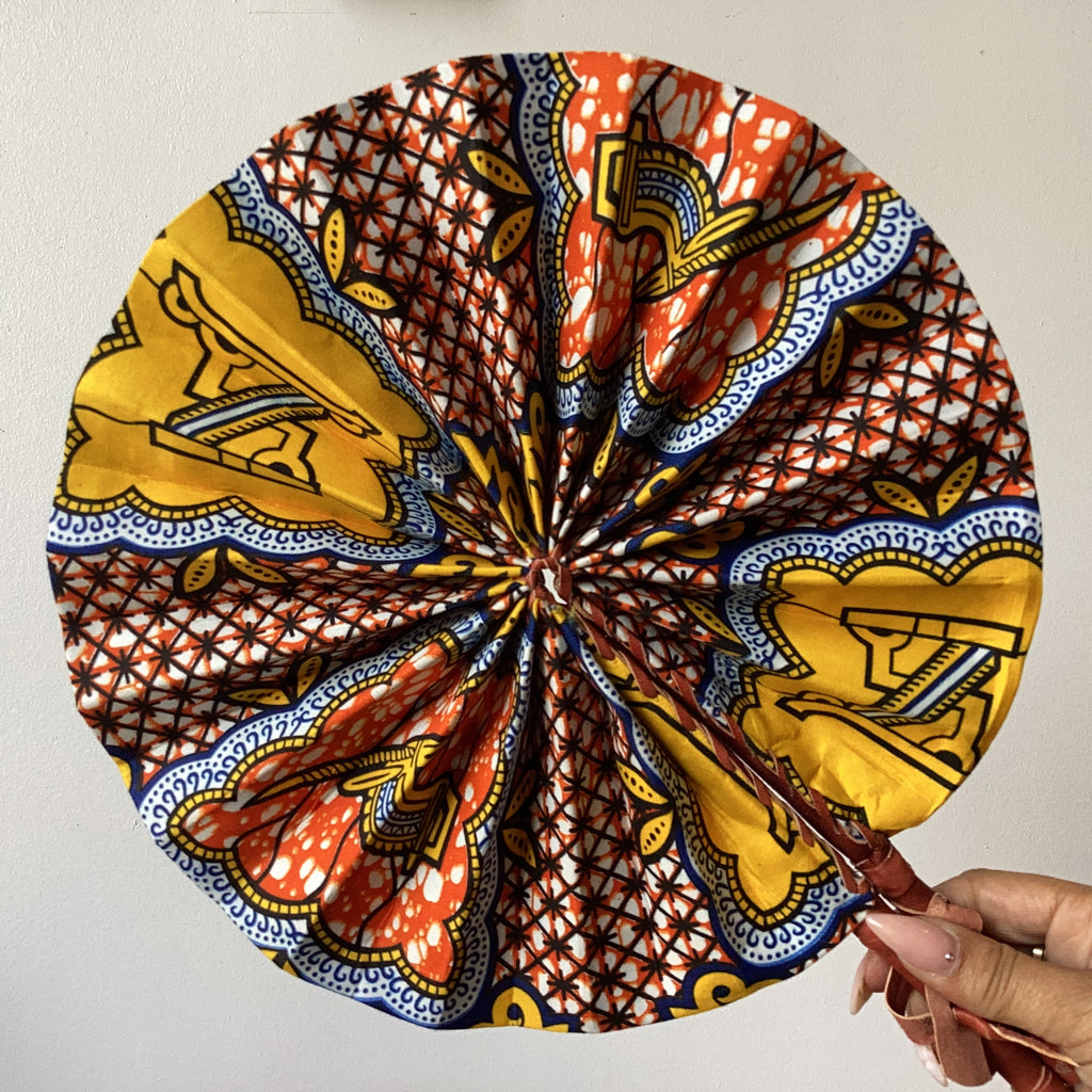 Large African Print Fan