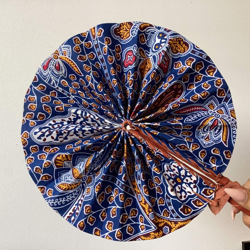 Large African Print Fan