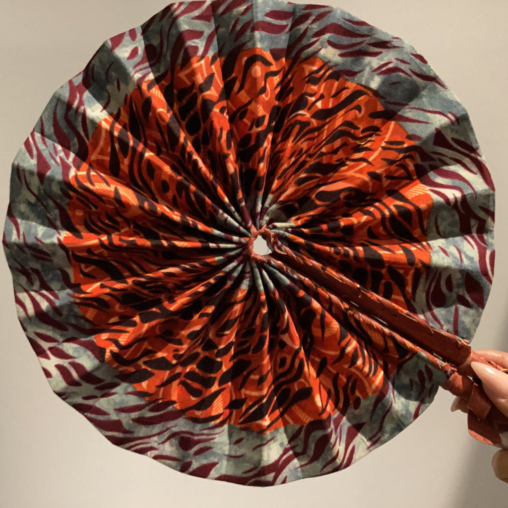 Large African Print Fan