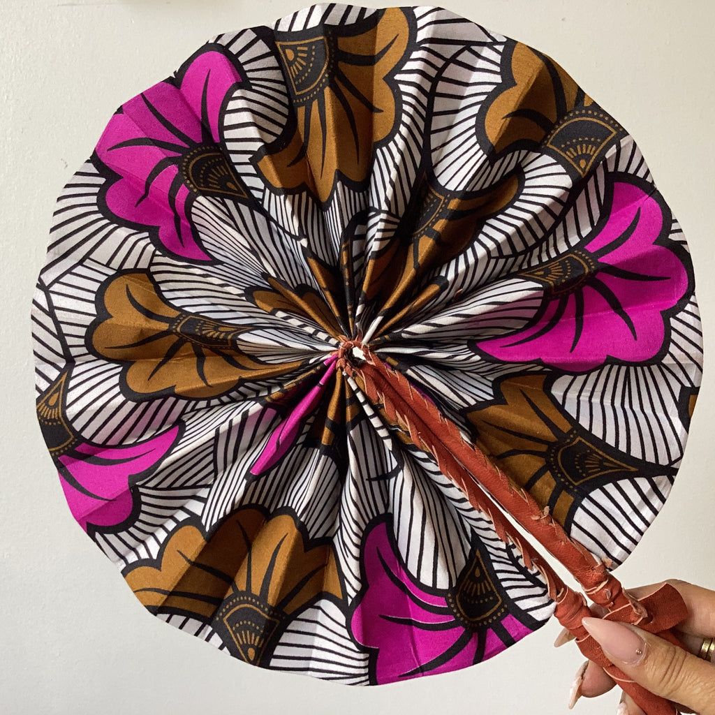 Large African Print Fan