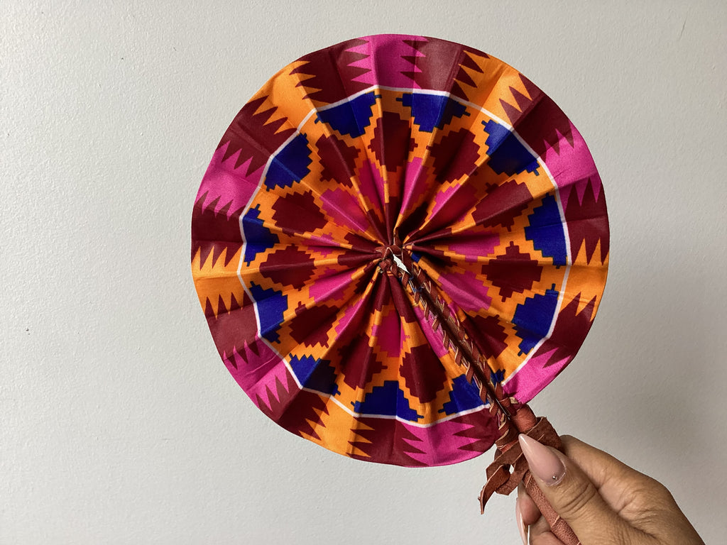 Small African Print Fan
