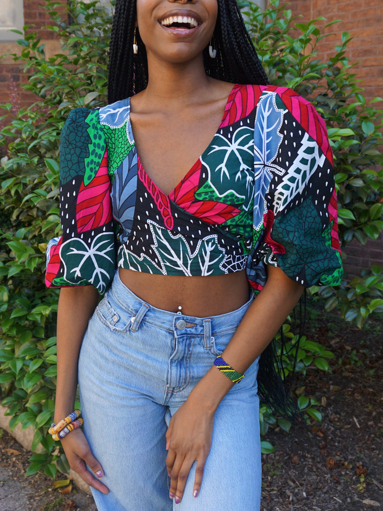 Ivy Puff Sleeve Wrap Top