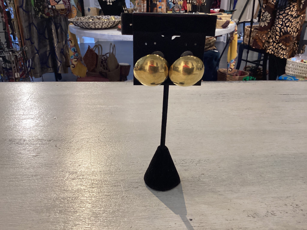 Brass Button Earrings 0039