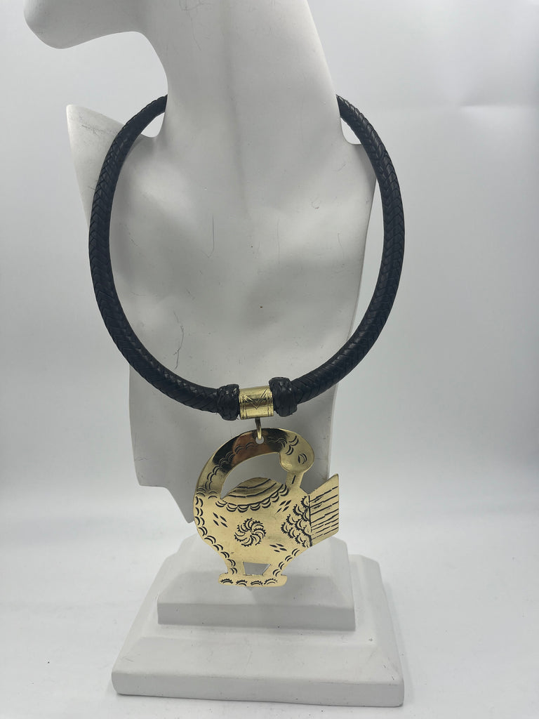 Sankofa Leather Necklace