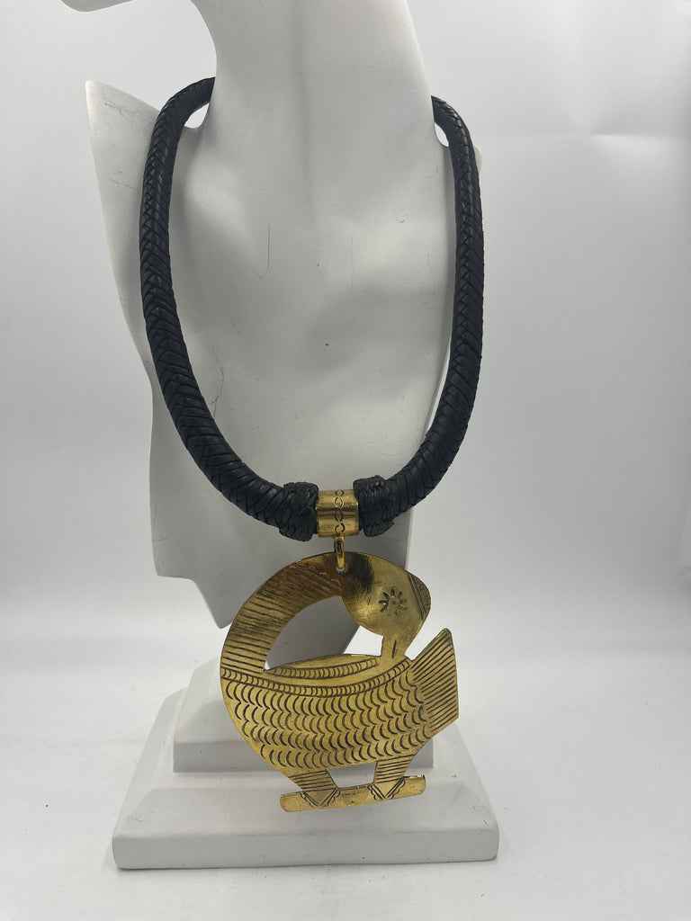 Sankofa Leather Necklace