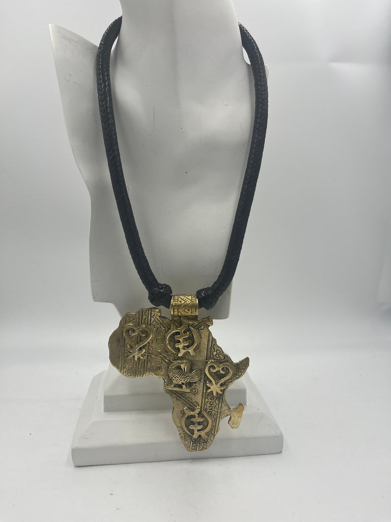 Africa Adrinka Leather Necklace