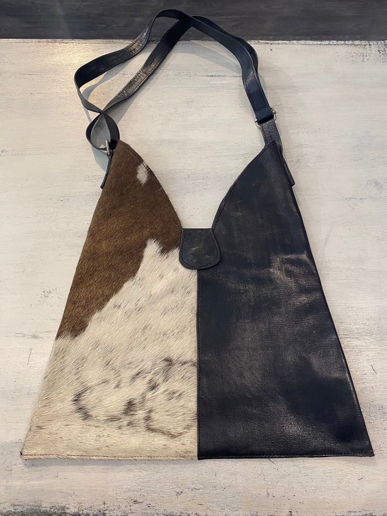 Black vertical cow hal & half