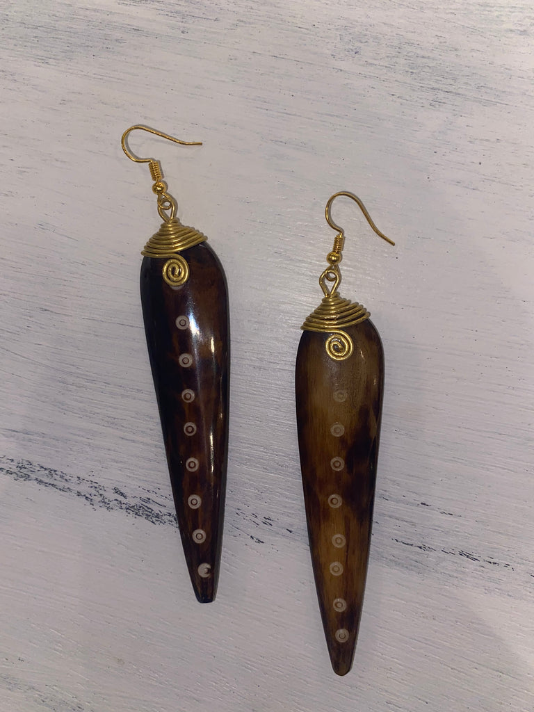Long Brown Earrings
