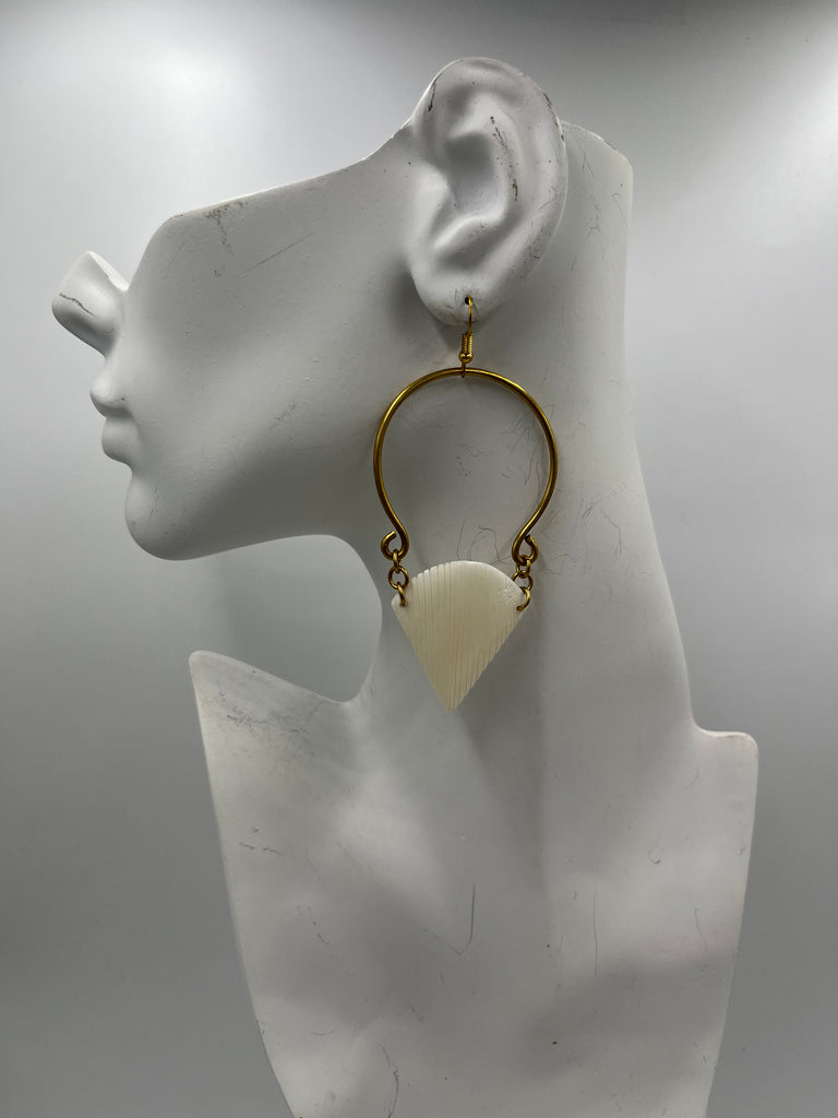 White Chip Earrings