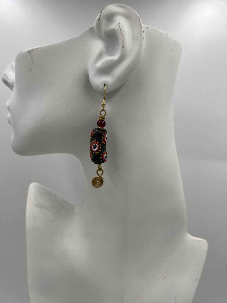 Black Eye Hand Painted Earrings