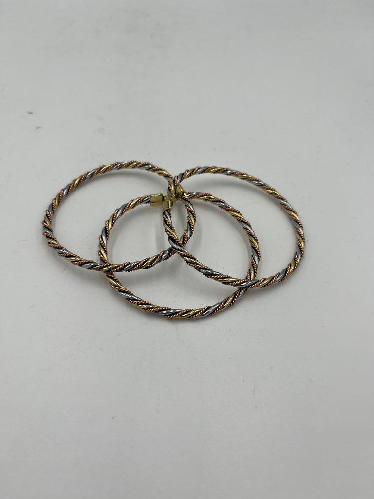 Three Metals Braided Bracelet Set