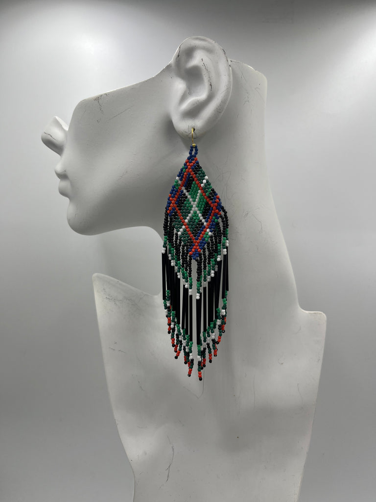 Tartan Beaded Earrings