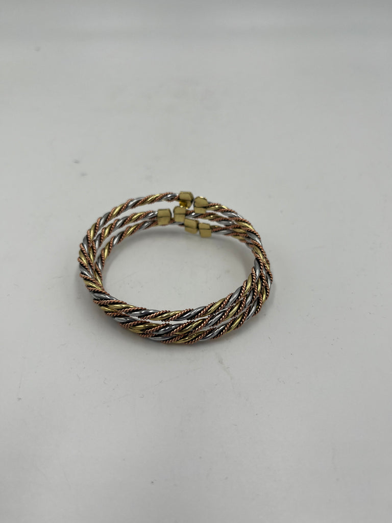 Three Metals Braided Bracelet Set